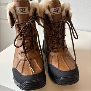 UGG Tan and Black Waterproof Boots
